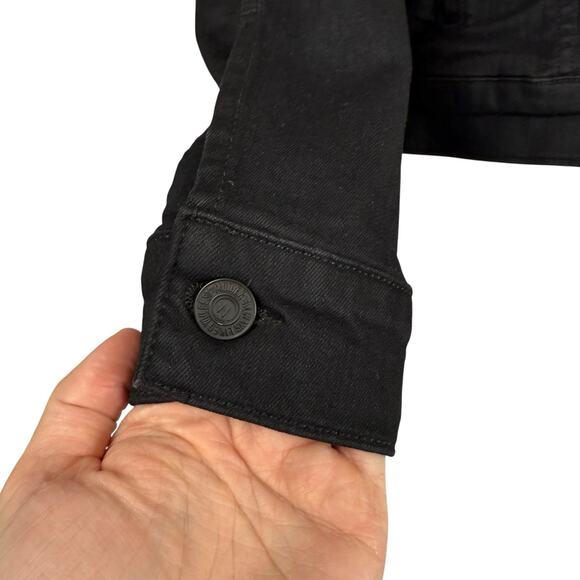 MOTHER Jacket Womens Small Black Pocket Bruiser Denim Not Guilty Western Cowgirl - Picture 5 of 12